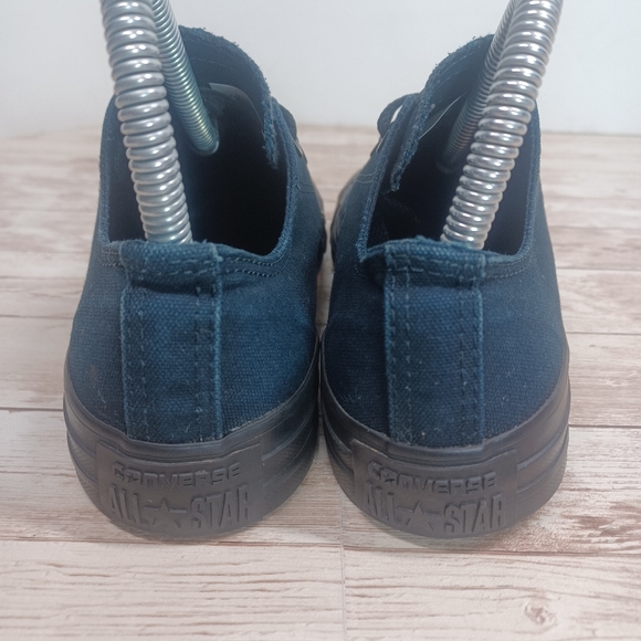 Converse All Stars Low Top Solid Black Sneakers Women's Canvas Shoes Size 6 - Picture 5 of 14